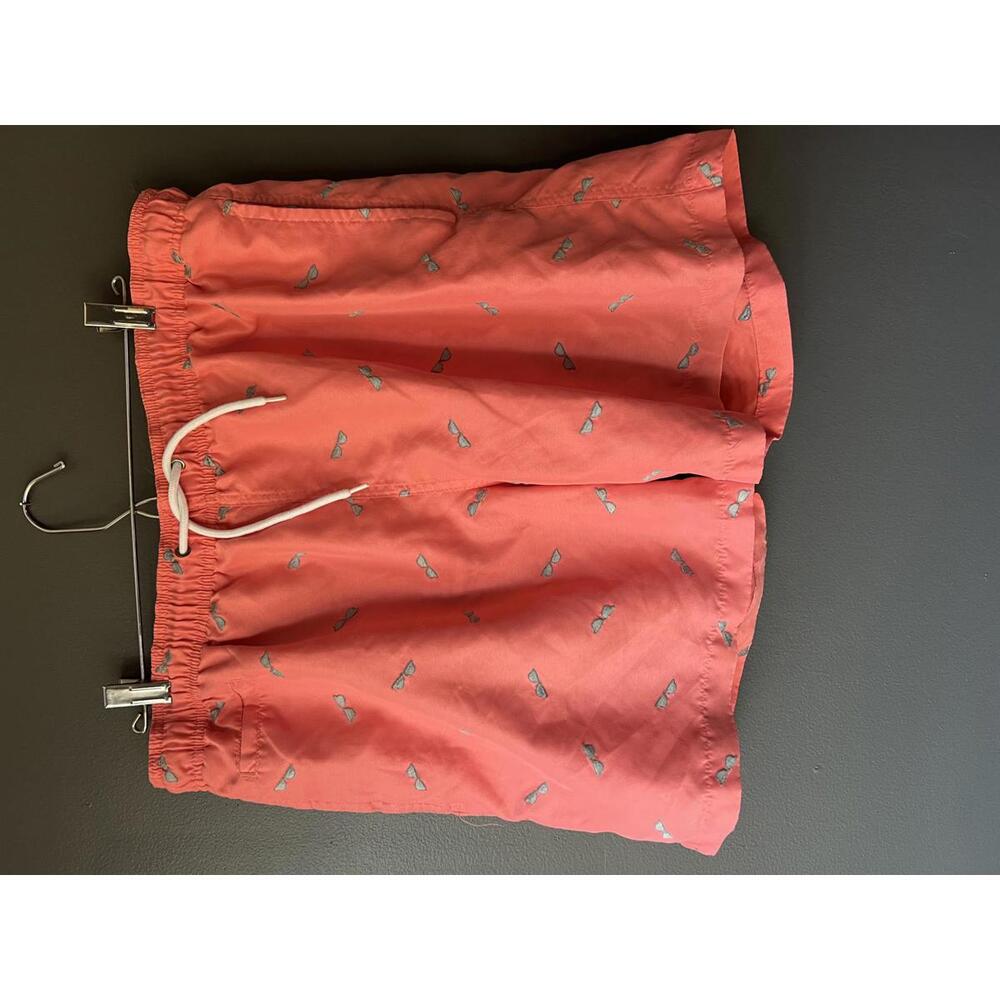 Men's Coral Swim Trunks with Sunglasses Print